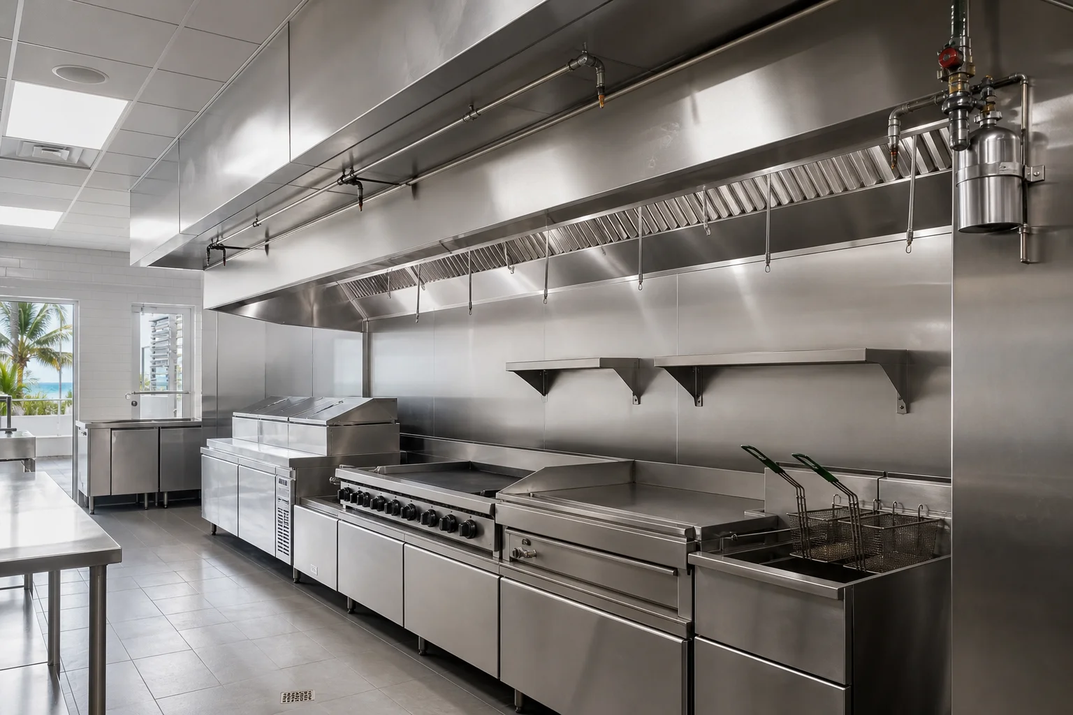 Commercial kitchen hood fire suppression system in Broward County